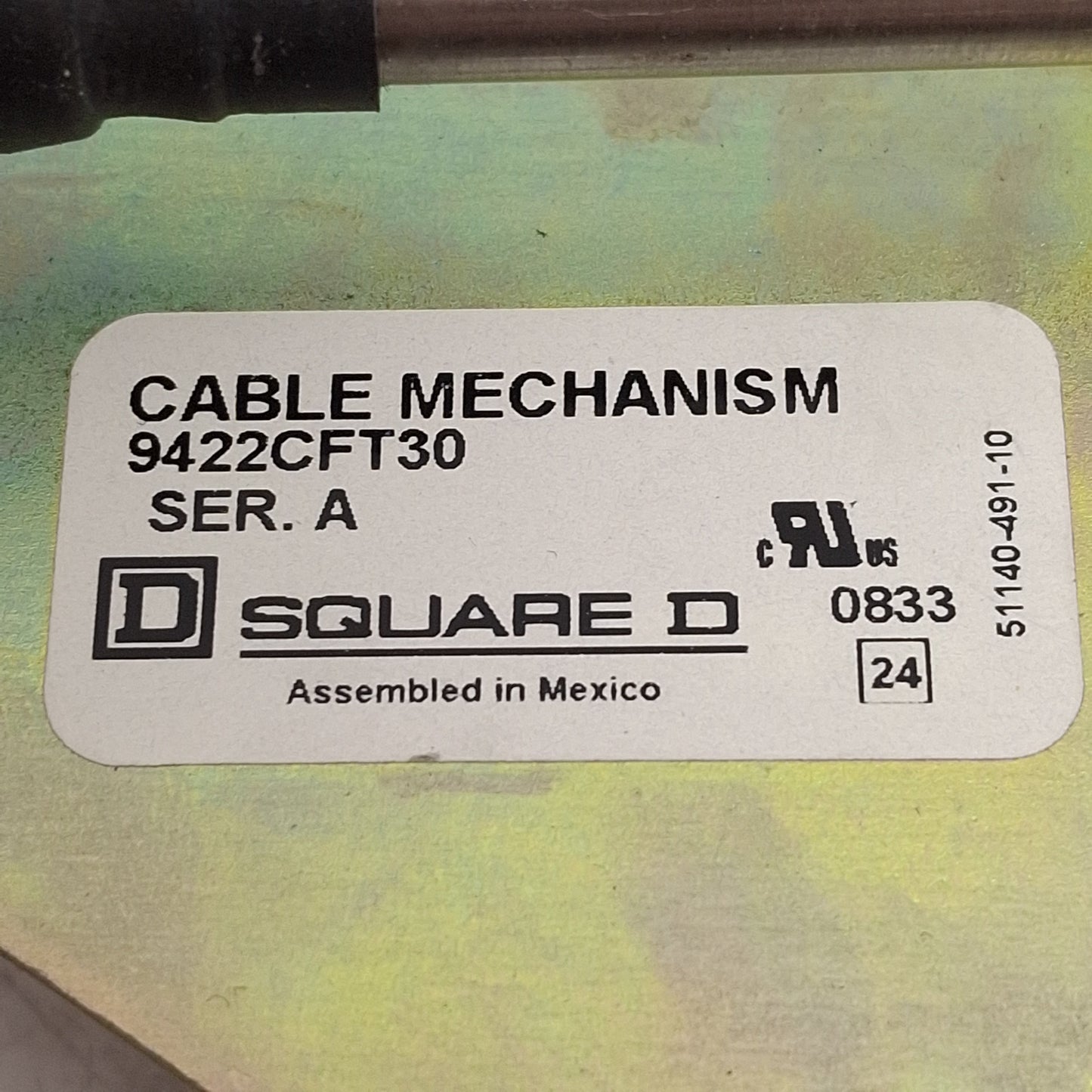 Used Square D 9422CFT30 Disconnect Mechanism For 9422 Series Switches, 36in Cable
