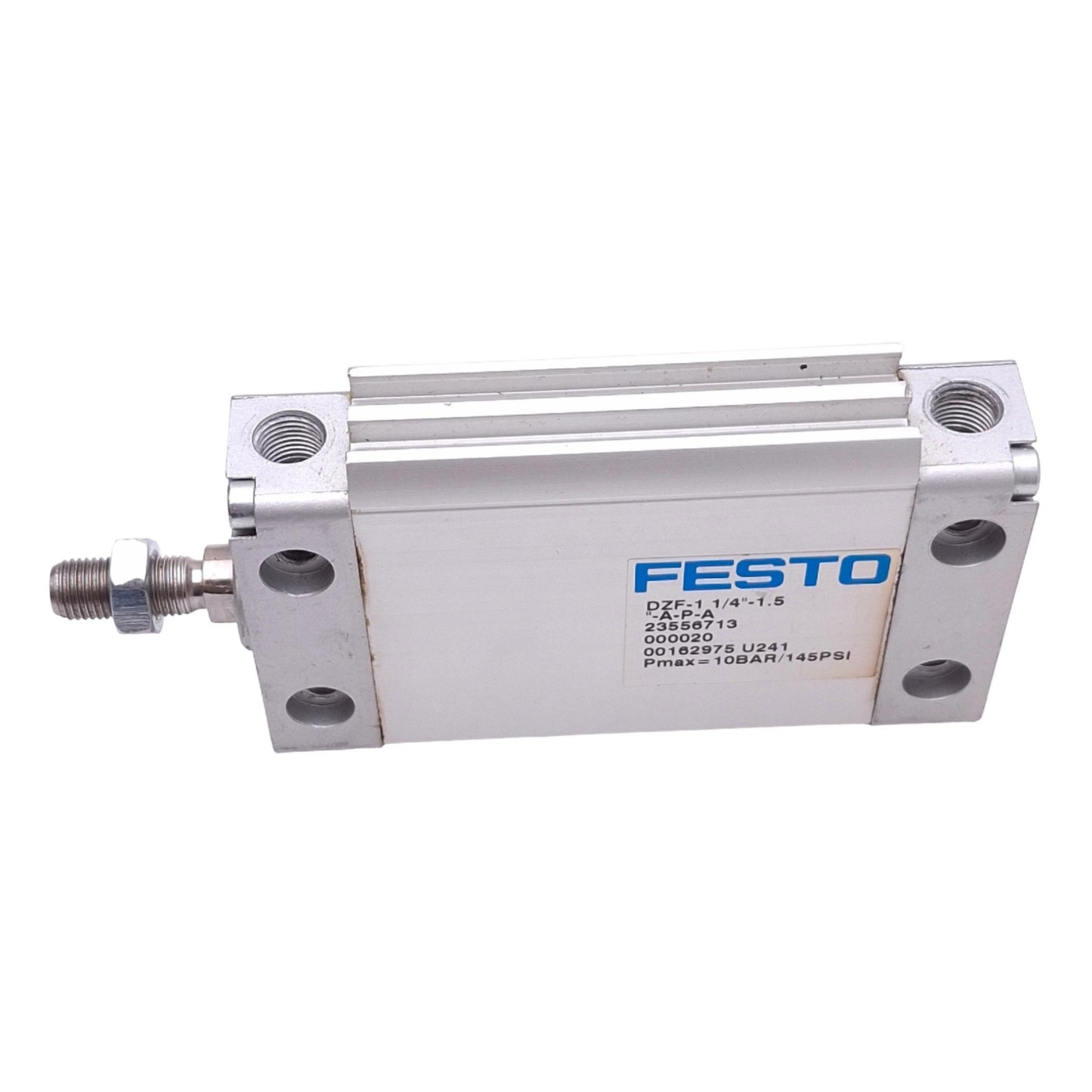 Used Festo DZF-1 1/4"-1.5"-A-P-A Flat Cylinder, 1-1/4in Bore, 1.5in Stroke, 145psi