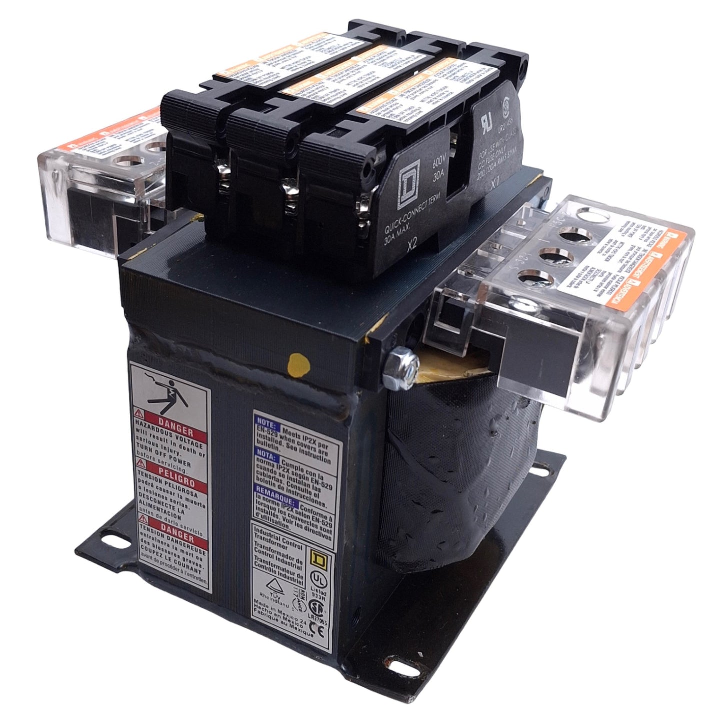 Used Schneider Electric 9070TF500D1 Control Transformer, 240x480 Primary, 120V Second