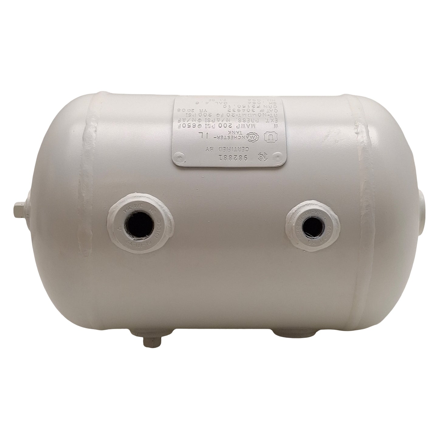 Used Manchester Tank 304932 Universal Horizontal Air Receiver, 4.6 Gallons, 200PSI