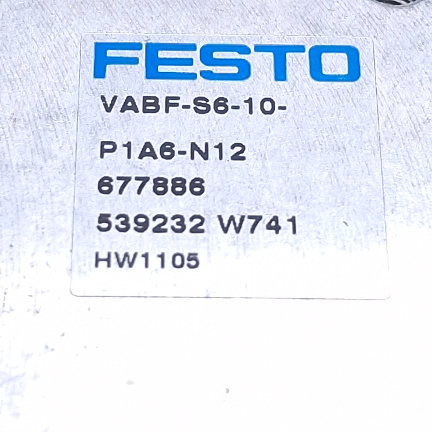 Used Festo VABF-S6-1-P1A6-N12 539232 Supply Plate 1/2" NPT Thread, 3x Ports