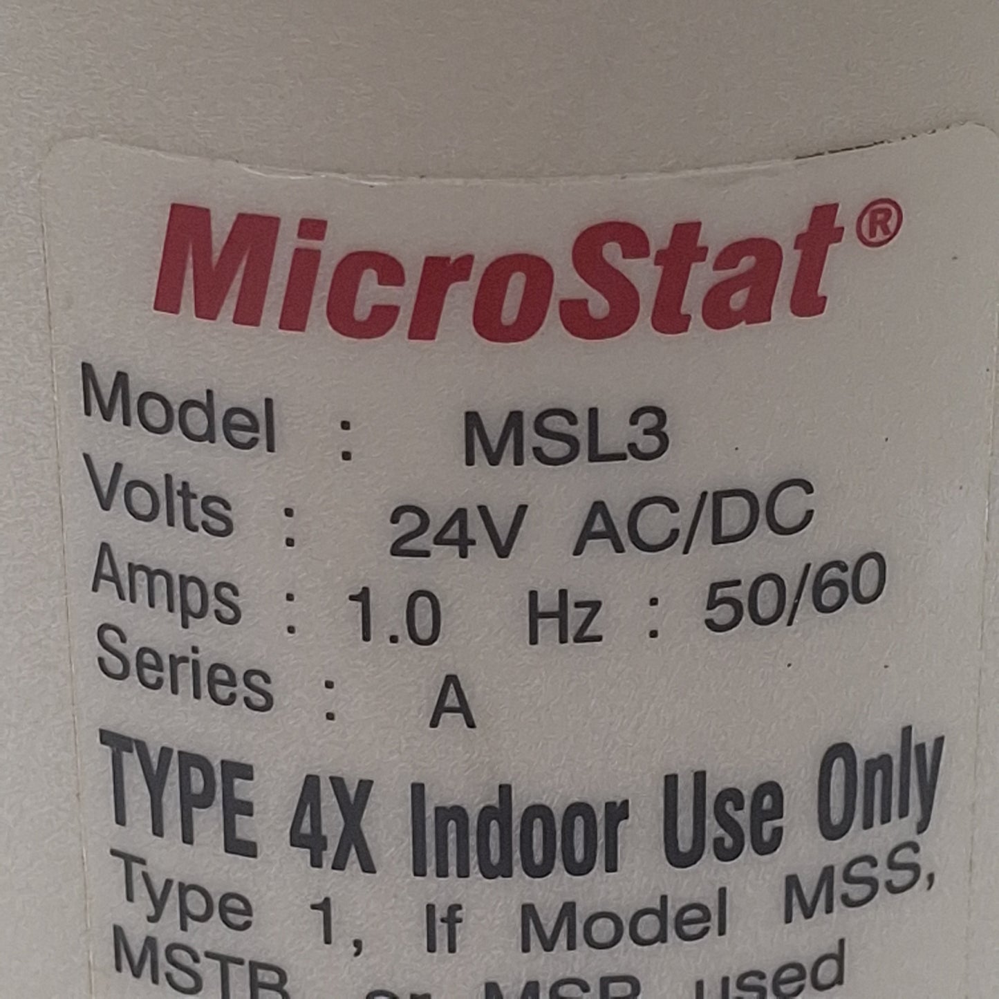 Used Federal Signal MSL3-024 MicroStat Status Indicator, Clear/Red/Blue, 24VAC/VDC