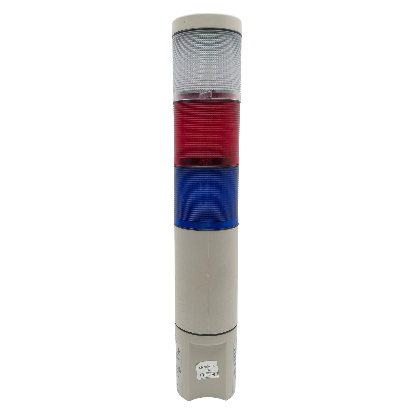 Used Federal Signal MSL3-024 MicroStat Status Indicator, Clear/Red/Blue, 24VAC/VDC