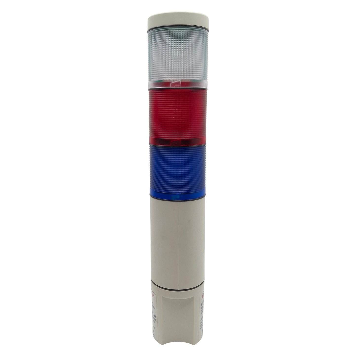 Used Federal Signal MSL3-024 MicroStat Status Indicator, Clear/Red/Blue, 24VAC/VDC