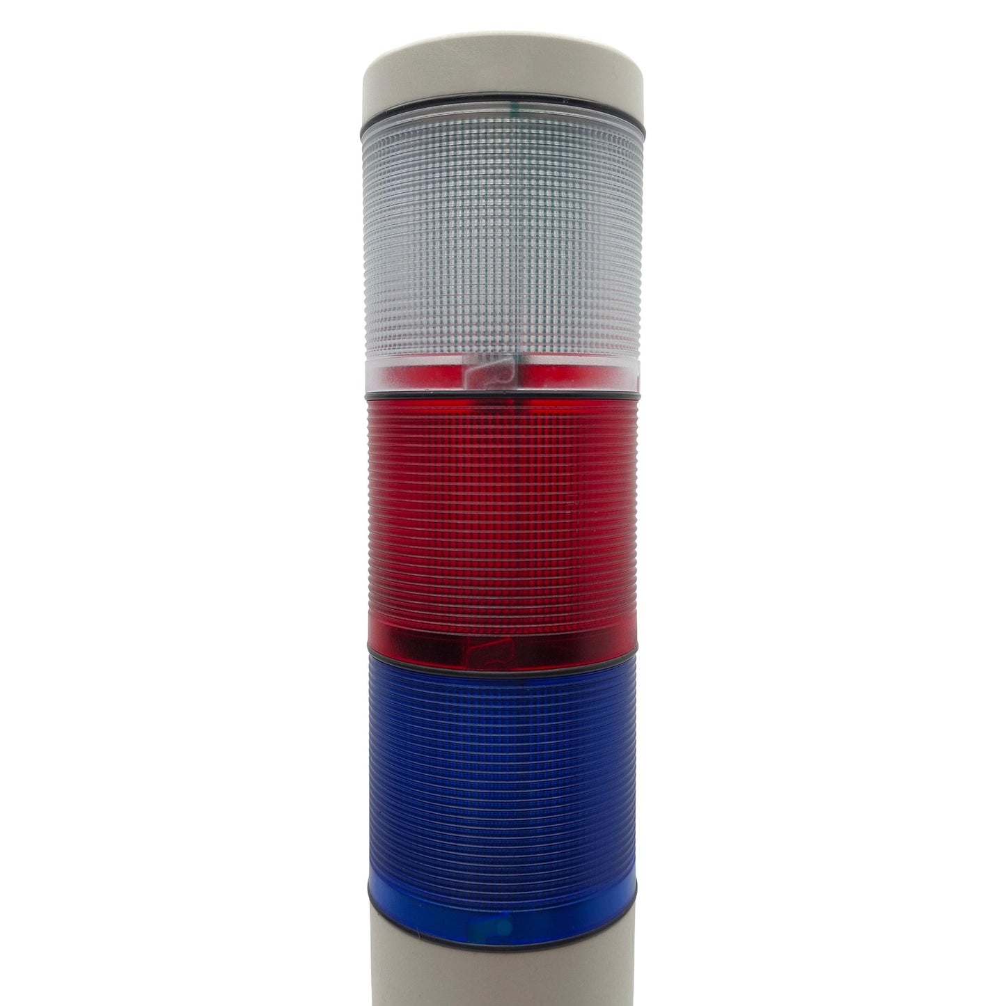 Used Federal Signal MSL3-024 MicroStat Status Indicator, Clear/Red/Blue, 24VAC/VDC