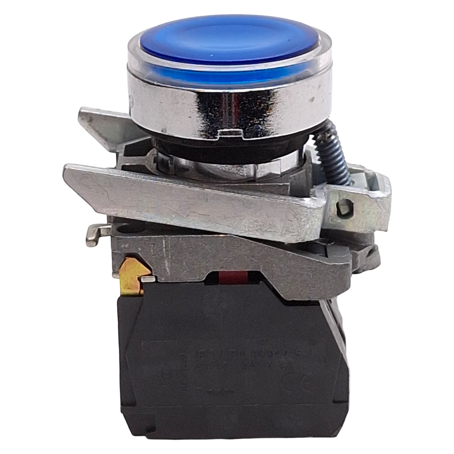 Used Schneider Electric XB4BW36B5 Illuminated Blue Pushbutton, 1NO+1NC, 24VAC/DC LED