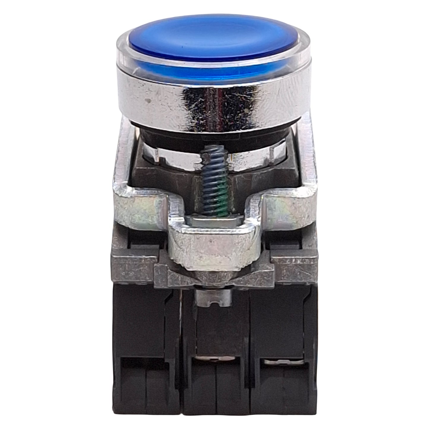 Used Schneider Electric XB4BW36B5 Illuminated Blue Pushbutton, 1NO+1NC, 24VAC/DC LED