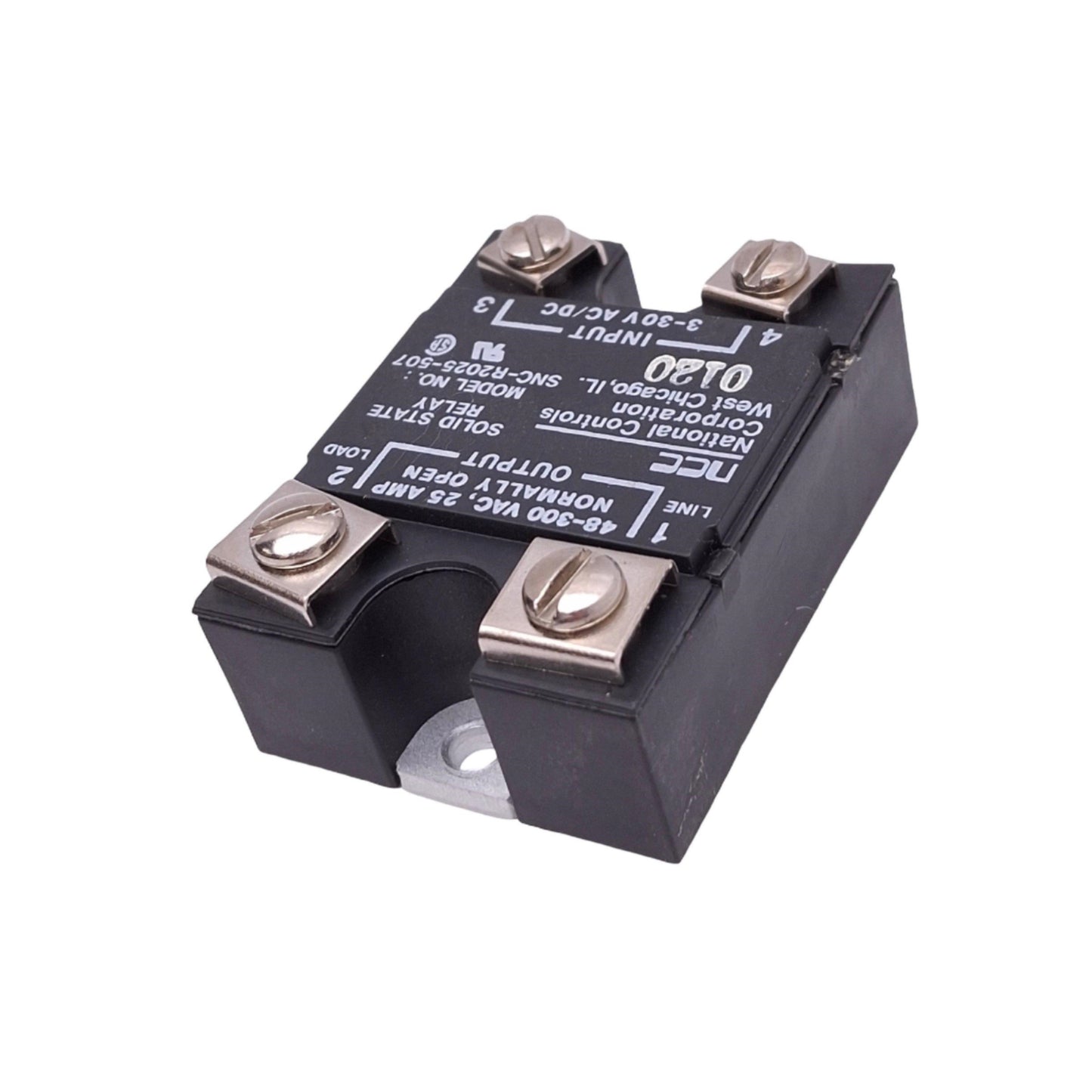 Used NCC SNC-R2025-507 Solid State Relay, SPST-NO, 3-30VAC/DC Input, 25A Max