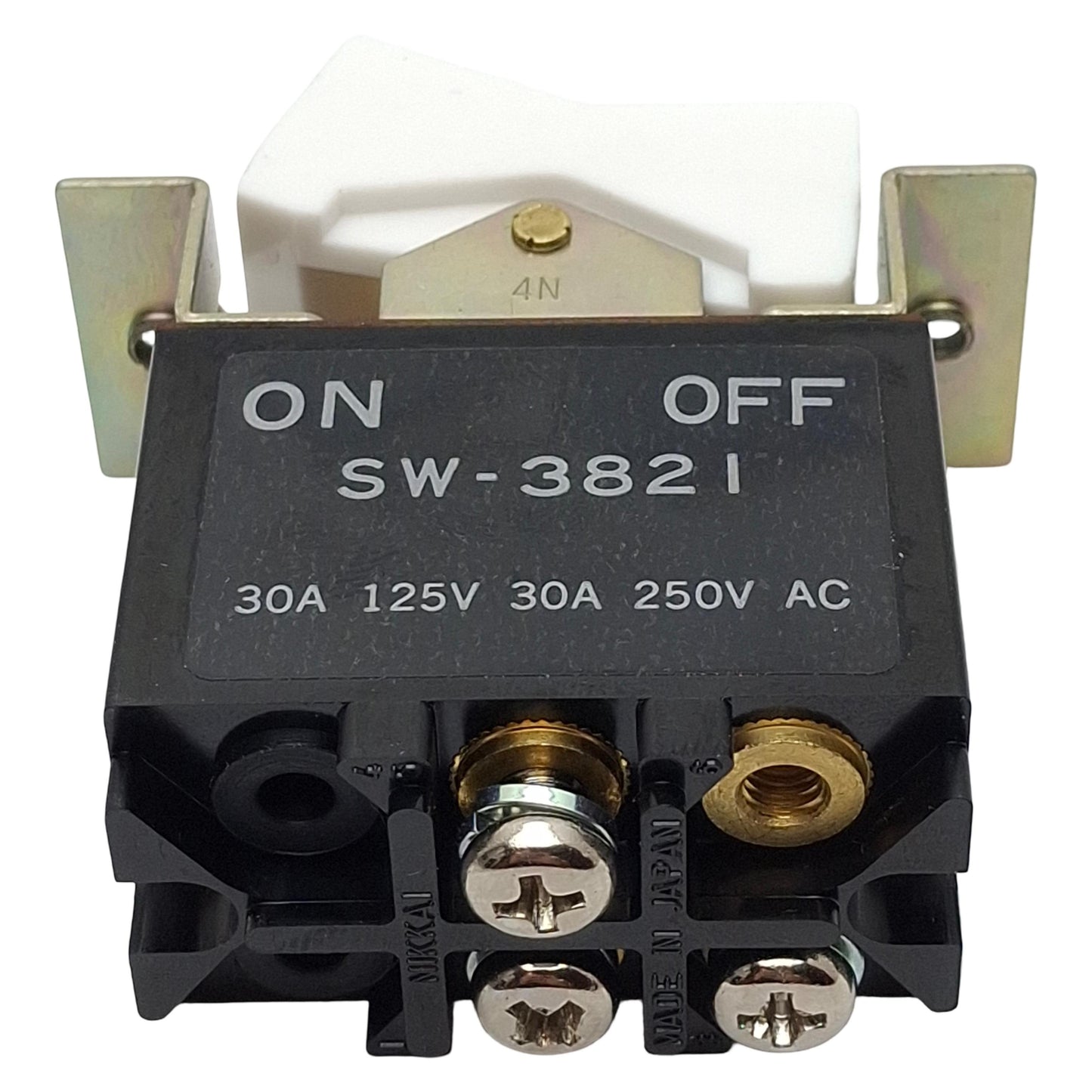 Used NKK SW-3821 High Capacity Rocker Switch, DPST ON-OFF, 30A 125VAC/30VDC