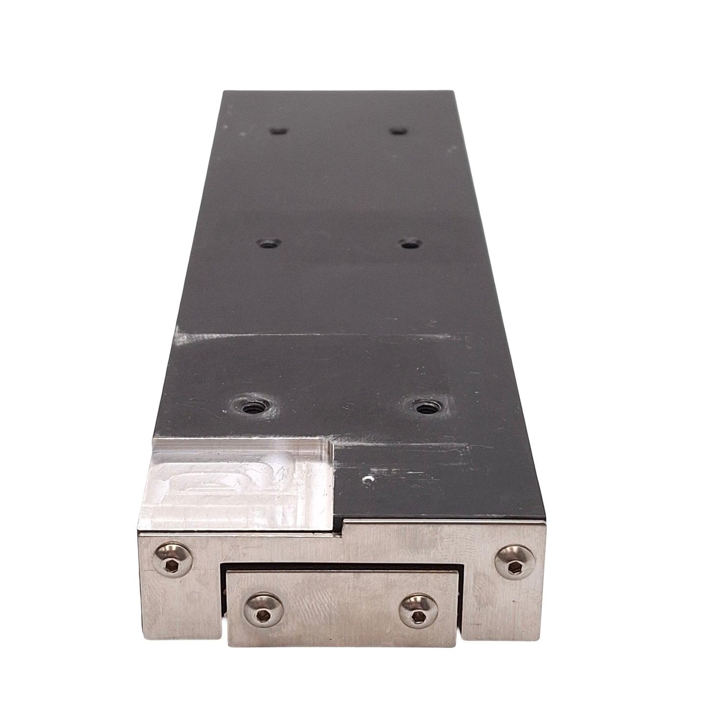Used Del-Tron RS3-6 Crossed Roller Slide, 2.62in x 9in, 6in Travel *Milled Corner*