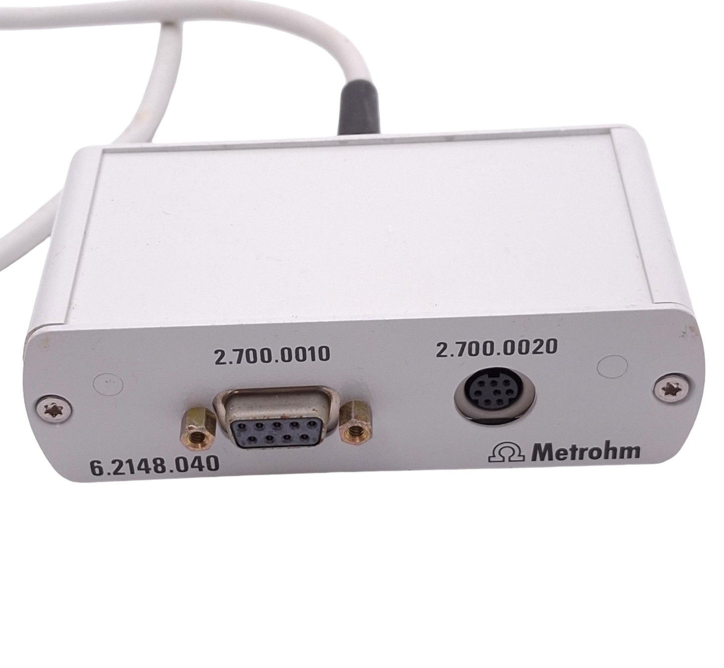 Used Metrohm 6.2148.040 Adapter Box for Dosino 700 Dosing Unit, D-Sub 9-Pin Port
