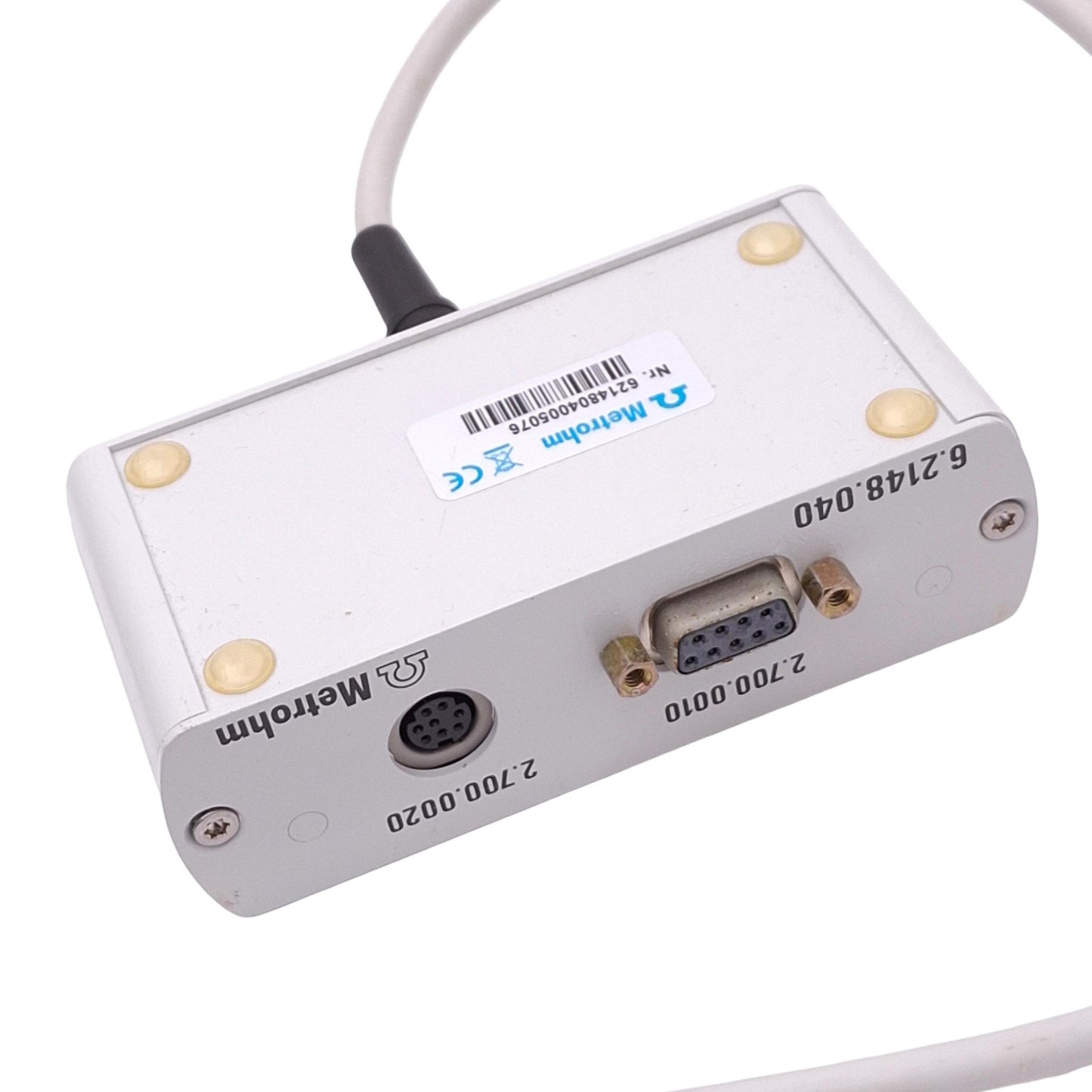 Used Metrohm 6.2148.040 Adapter Box for Dosino 700 Dosing Unit, D-Sub 9-Pin Port