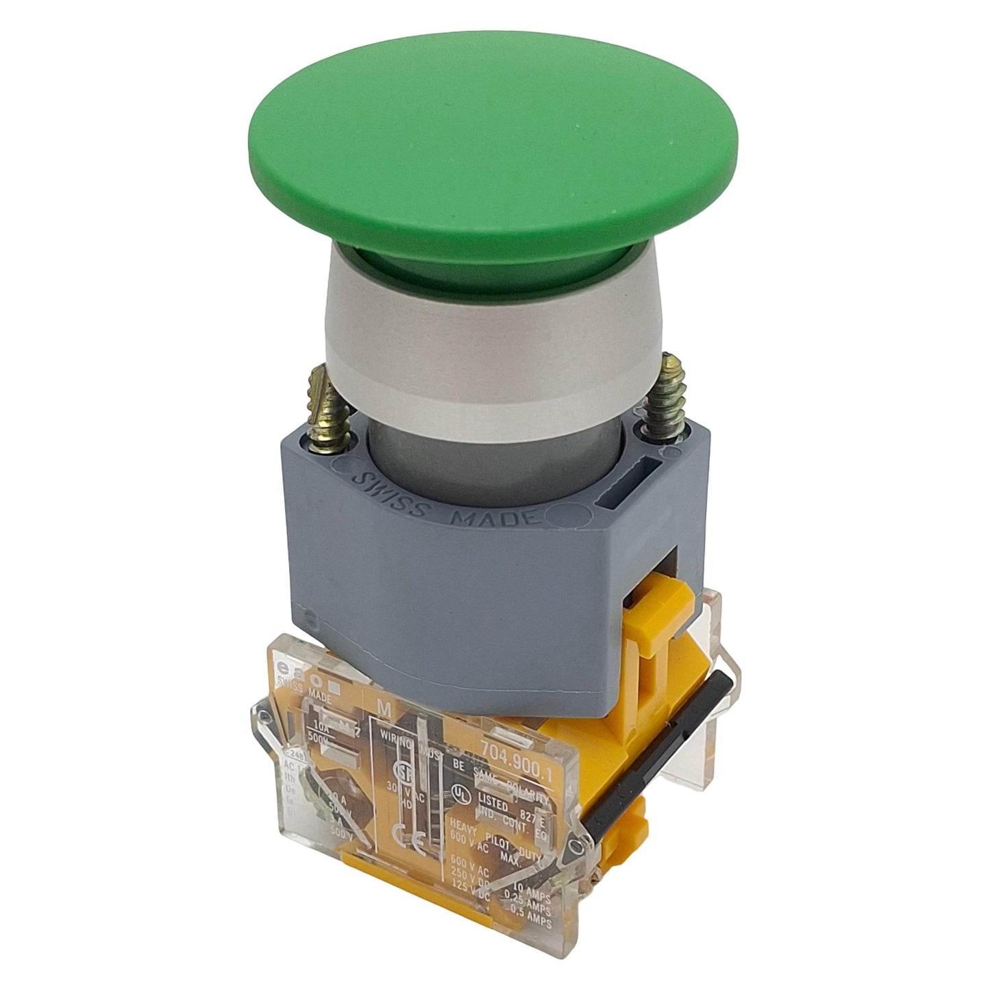 Used EAO 704.900.1 Green Momentary Push Button Switch, ø22mm, 1NO, 10A 600VAC Max