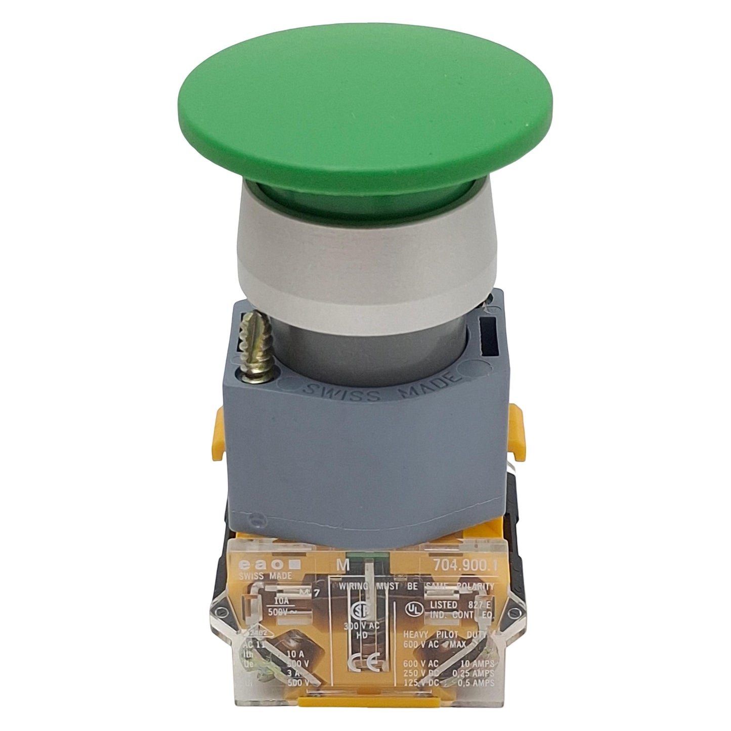 Used EAO 704.900.1 Green Momentary Push Button Switch, ø22mm, 1NO, 10A 600VAC Max
