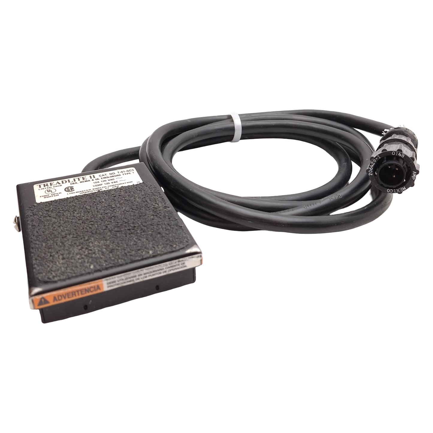 Used Linemaster T-91-SC3 Treadlite II Footswitch, 10A 125VAC, AMP 4-Position 3-Pin