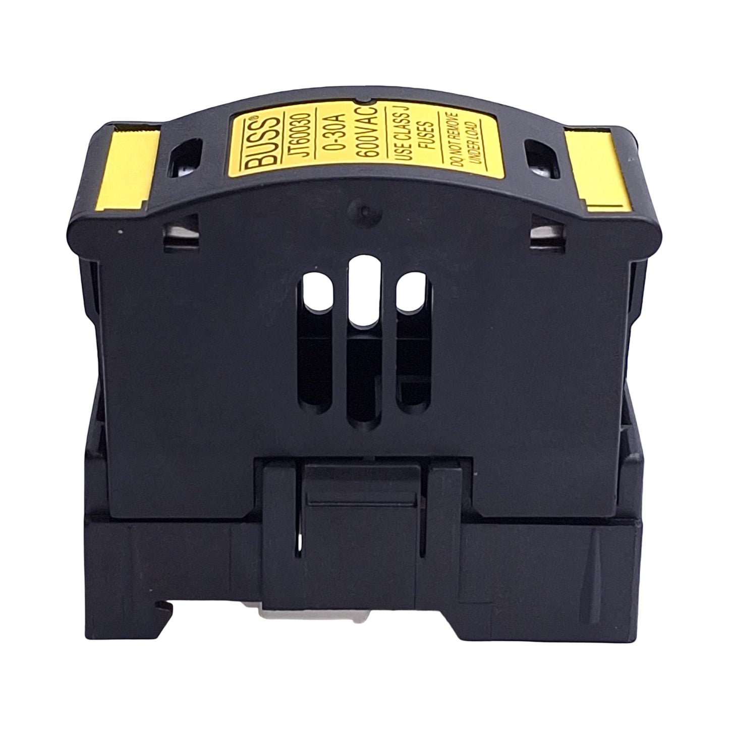 Used Eaton Bussmann JT60030 Fuse Holder, Class J 1-Pole, 30A 600VAC/DC Max, DIN Rail