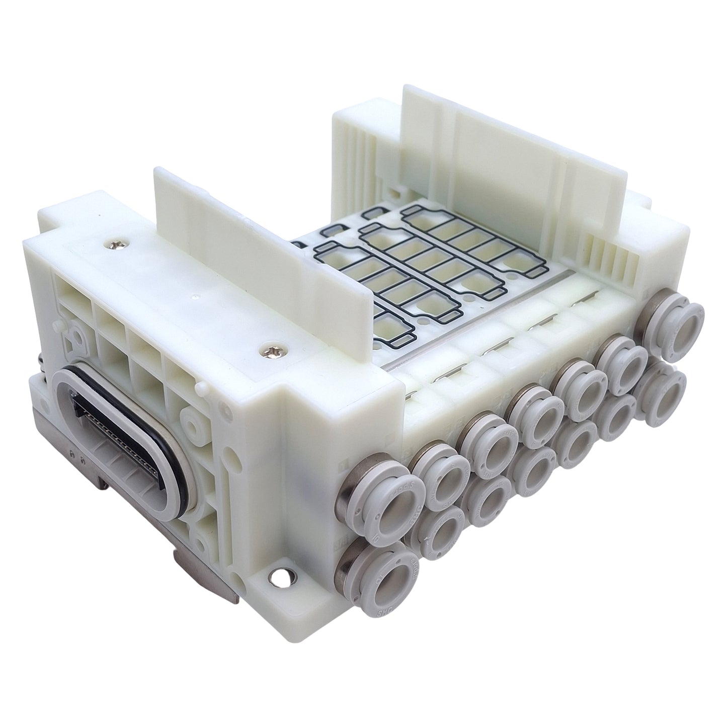 Used SMC SS5Y5-10S0-05B-C6 Manifold Base 5-Stations, ø6mm One-Touch, DIN Rail