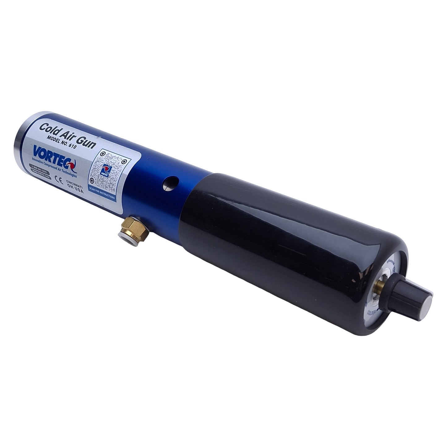 Used Vortec 610 Adjustable Cold Air Gun, 900 BTU/hr Cooling, -10°F, 1/4" NPT, 15 SCFM