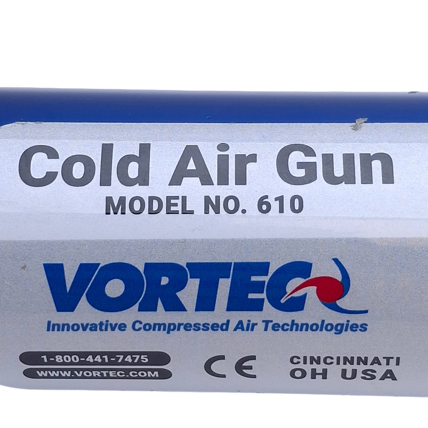 Used Vortec 610 Adjustable Cold Air Gun, 900 BTU/hr Cooling, -10°F, 1/4" NPT, 15 SCFM
