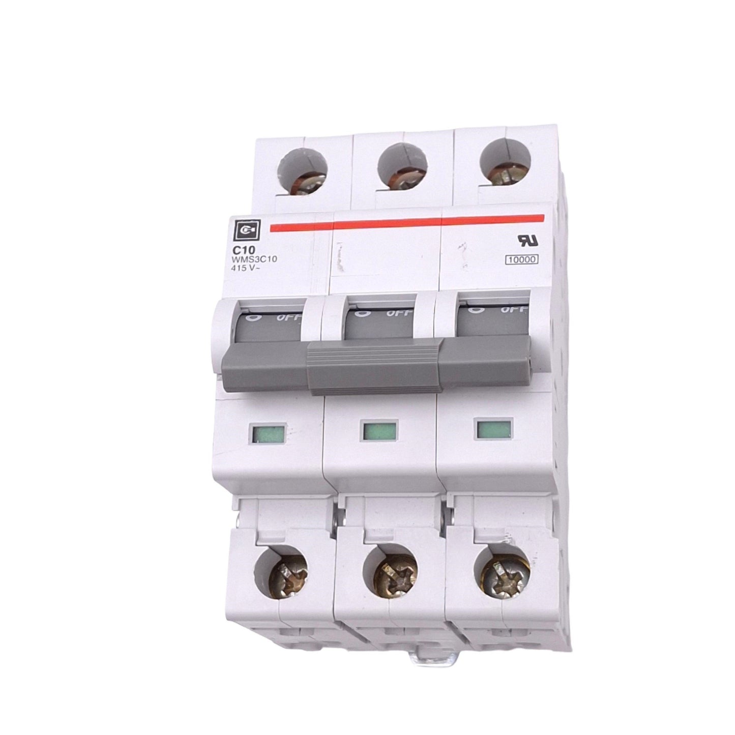 Used Cutler-Hammer WMS3C10 Circuit Breaker, 3-Pole 10A, 415VAC Max, DIN Rail