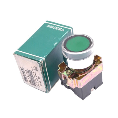 New Altech 2ALF3-110 Illuminated Green Momentary Pushbutton, 22mm, 110VAC/DC LED