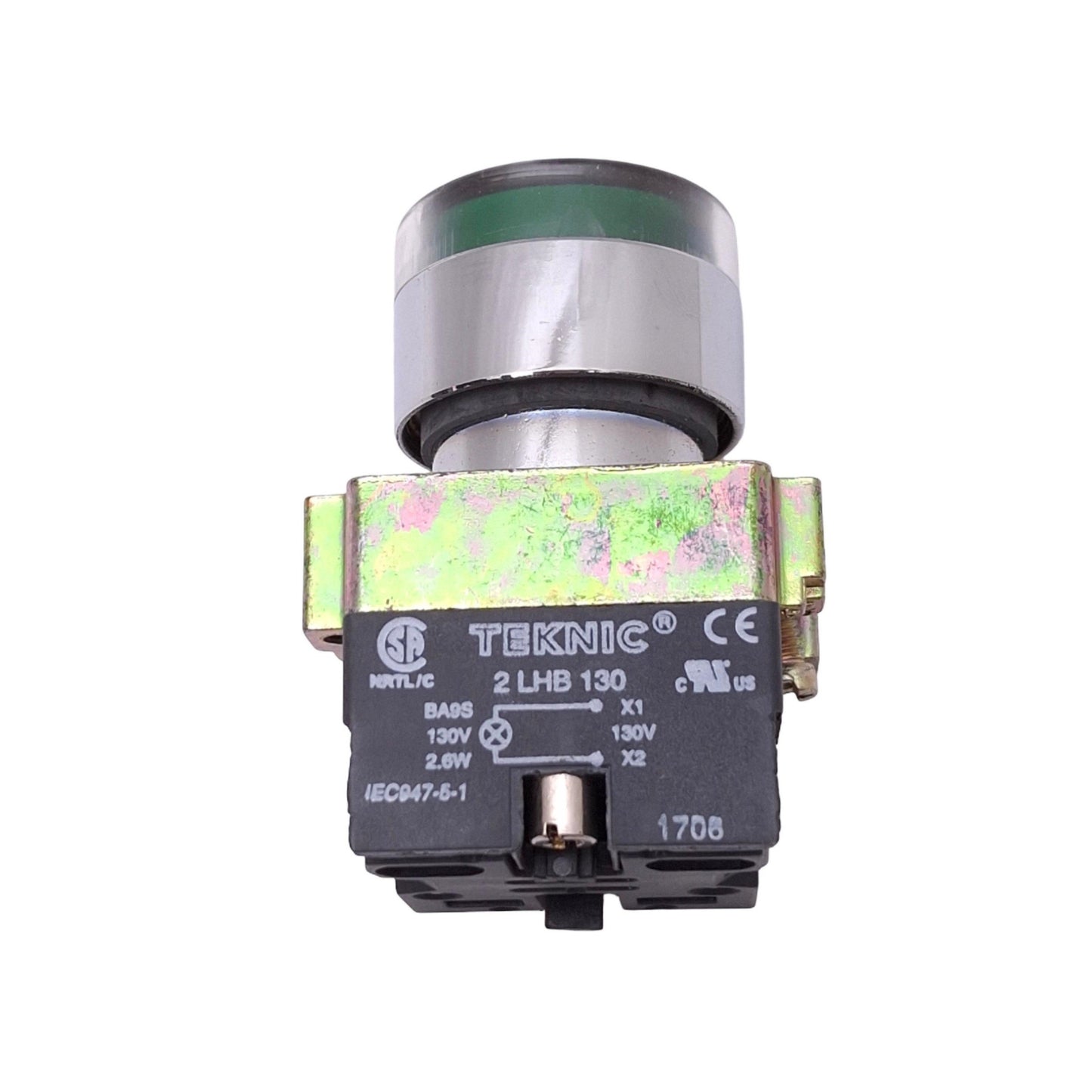 New Altech 2ALF3-110 Illuminated Green Momentary Pushbutton, 22mm, 110VAC/DC LED