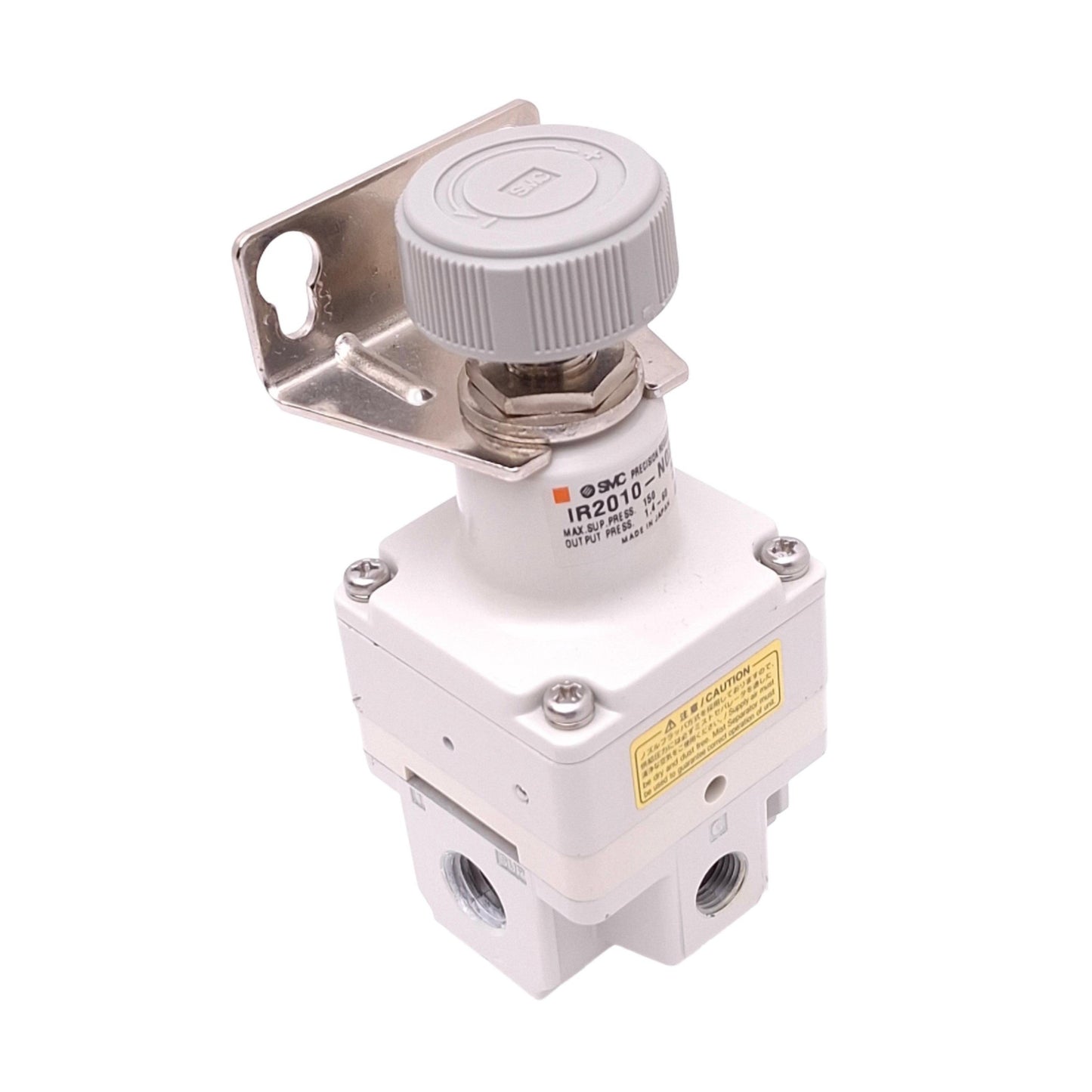 Used SMC IR2010-N02 Pneumatic Regulator, 150psi Max In, 1.4-60psi Out, 1/4in NPT