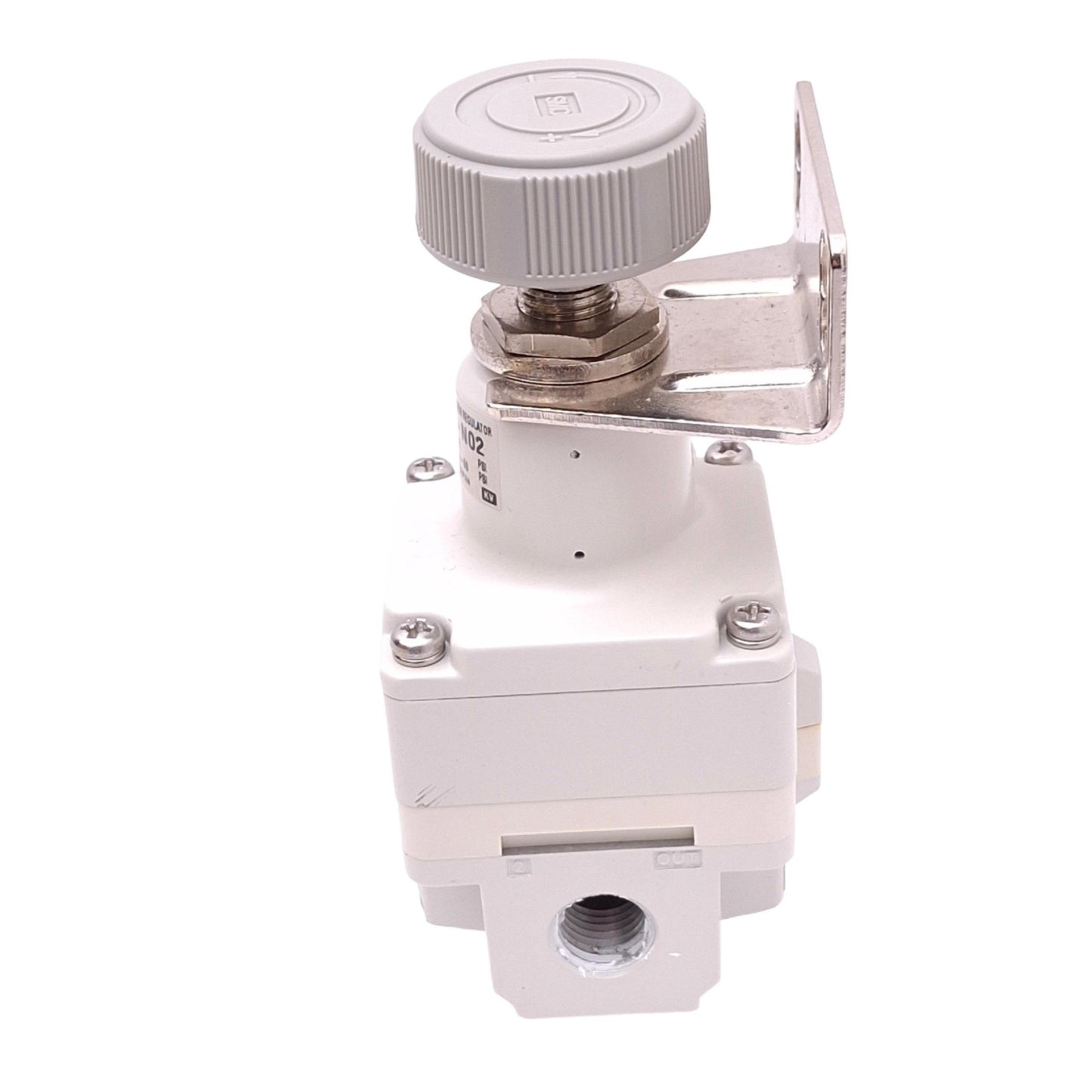 Used SMC IR2010-N02 Pneumatic Regulator, 150psi Max In, 1.4-60psi Out, 1/4in NPT
