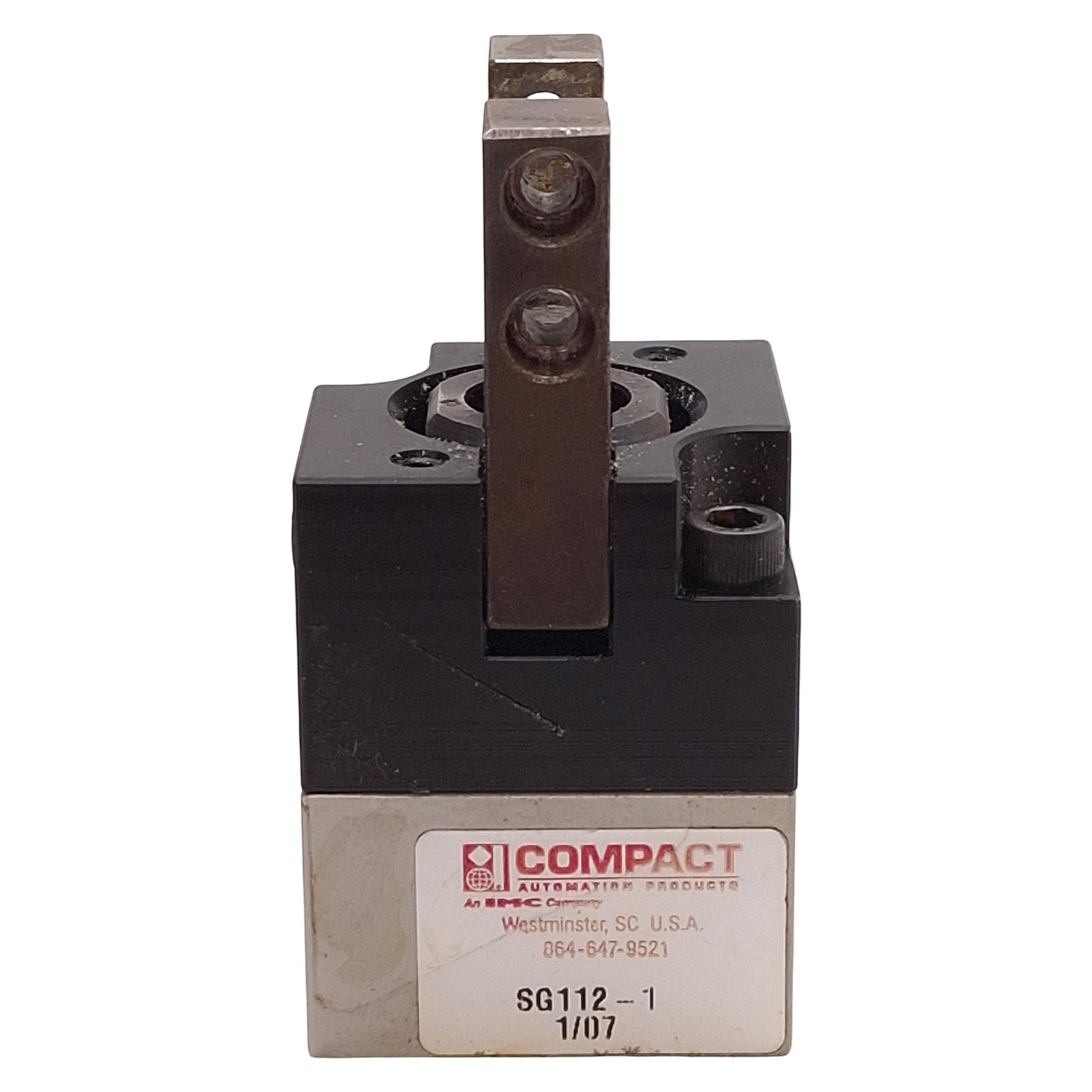 Used Compact SG112-1 Angular Gripper, ø1-1/8in Bore, 2-Jaw, 1in Length, 1/8in NPT
