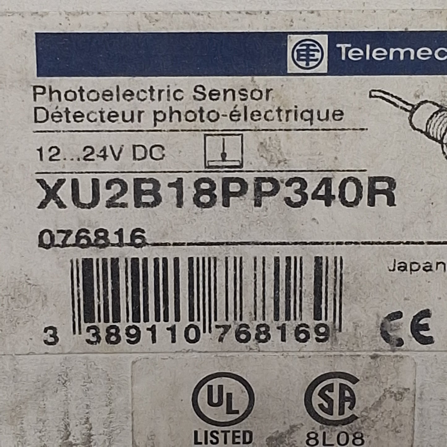 New Telemecanique XU2B18PP340R Photoelectric Sensor PNP, 15m Range, 12-24VDC, 4-Wire