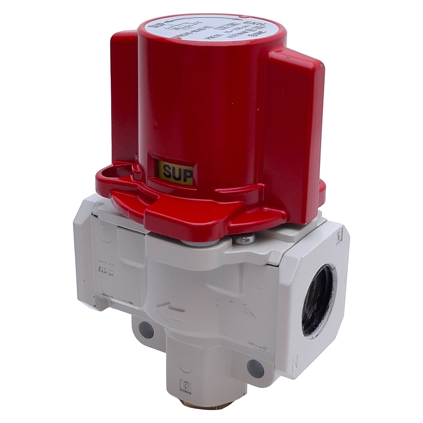 Used SMC VHS40-N04B-RZ Manual Pressure Relief Valve 15-150psi Range, 1/2" NPT Ports