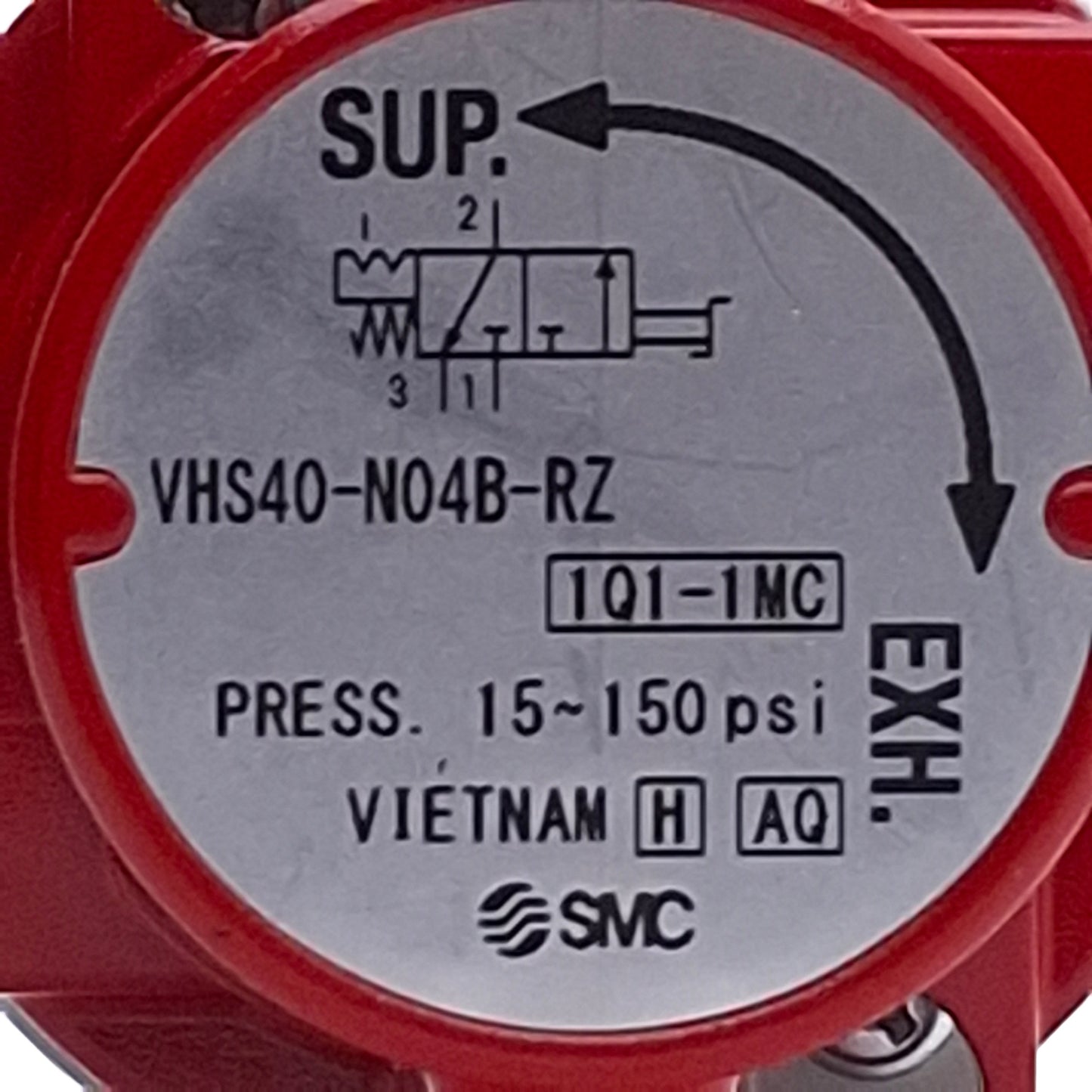 Used SMC VHS40-N04B-RZ Manual Pressure Relief Valve 15-150psi Range, 1/2" NPT Ports