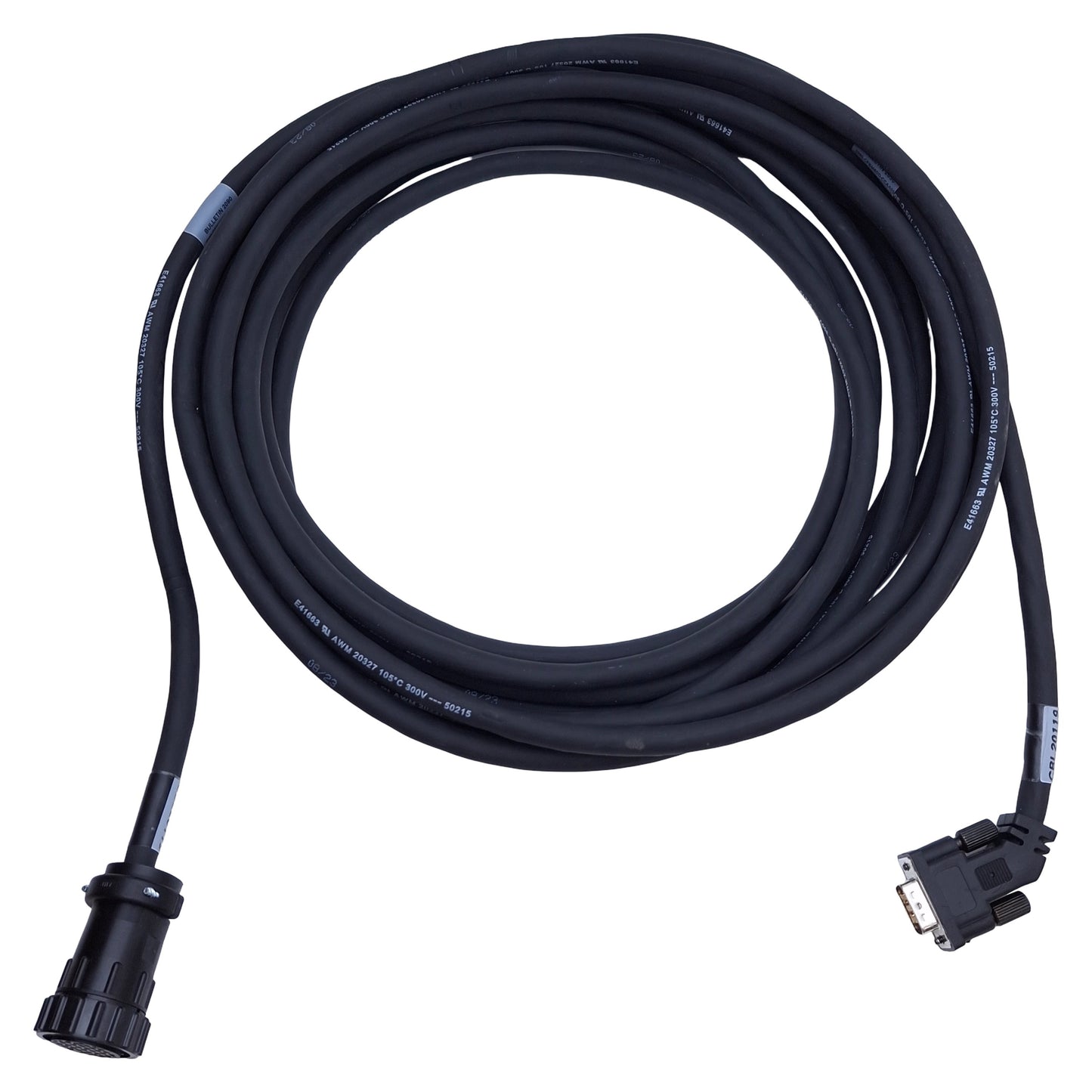 Used Allen Bradley 2090-CFBM6DD-CCAA09 Kinetix Motor Encoder Feedback Cable DB-15, 5m