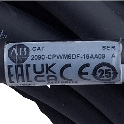 Used Allen Bradley 2090-CPWM6DF-16AA09 Kinetix Motor Power Cable, 9 Meters, 16AWG