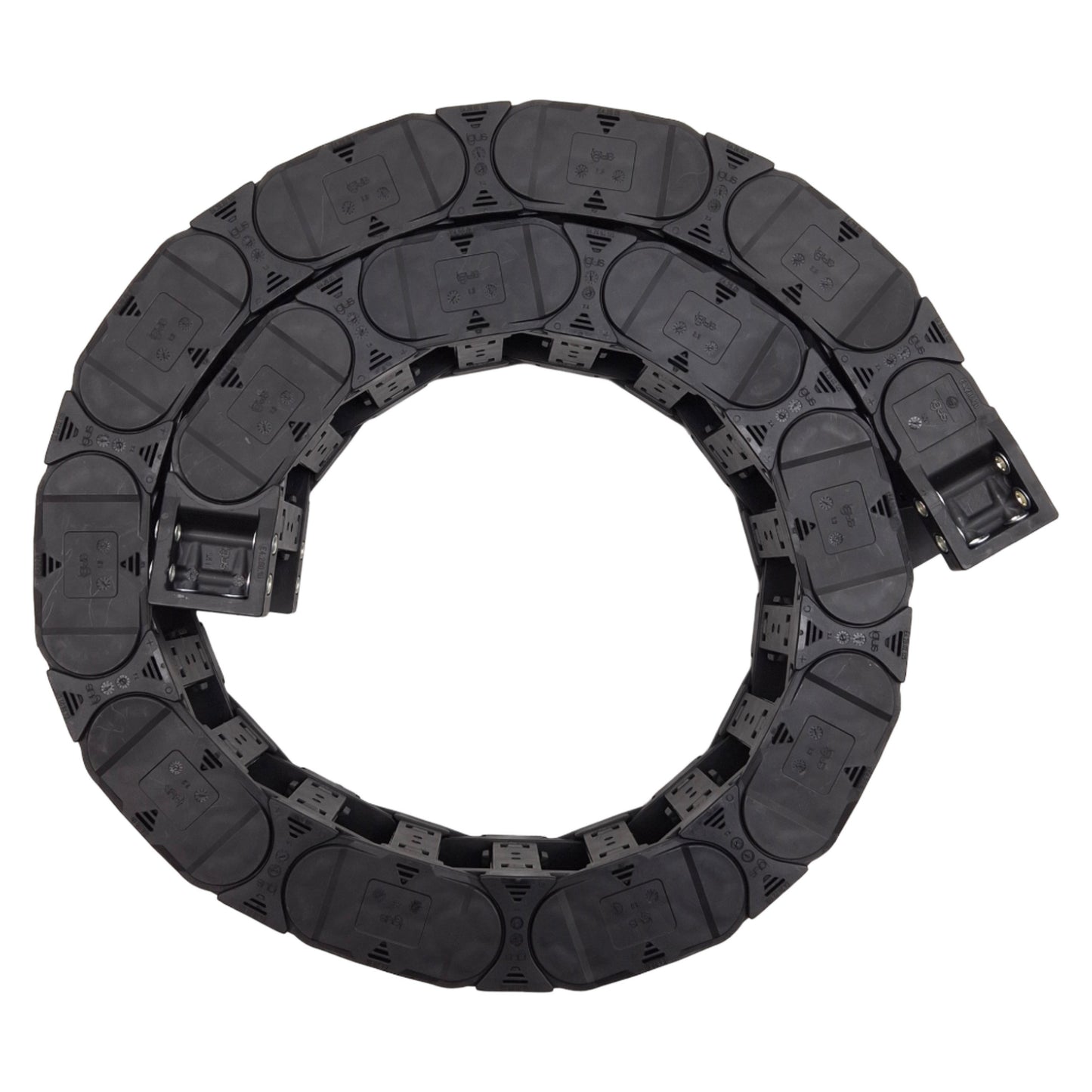 Used Igus E4.28.052.125.0 Energy Chain, 52x28mm Inner, ø125mm Bend, 26-Link + Ends