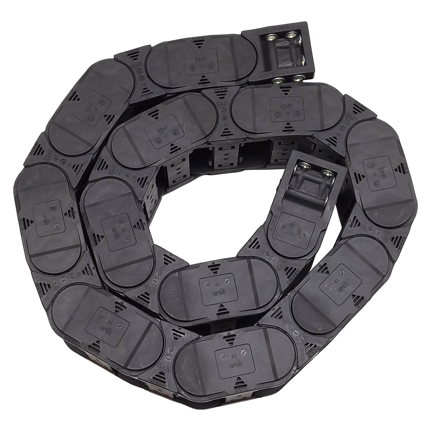 Used Igus E4.28.052.63.0 Energy Chain, 52x28mm Inner, ø63mm Bend, 22-Link + Ends