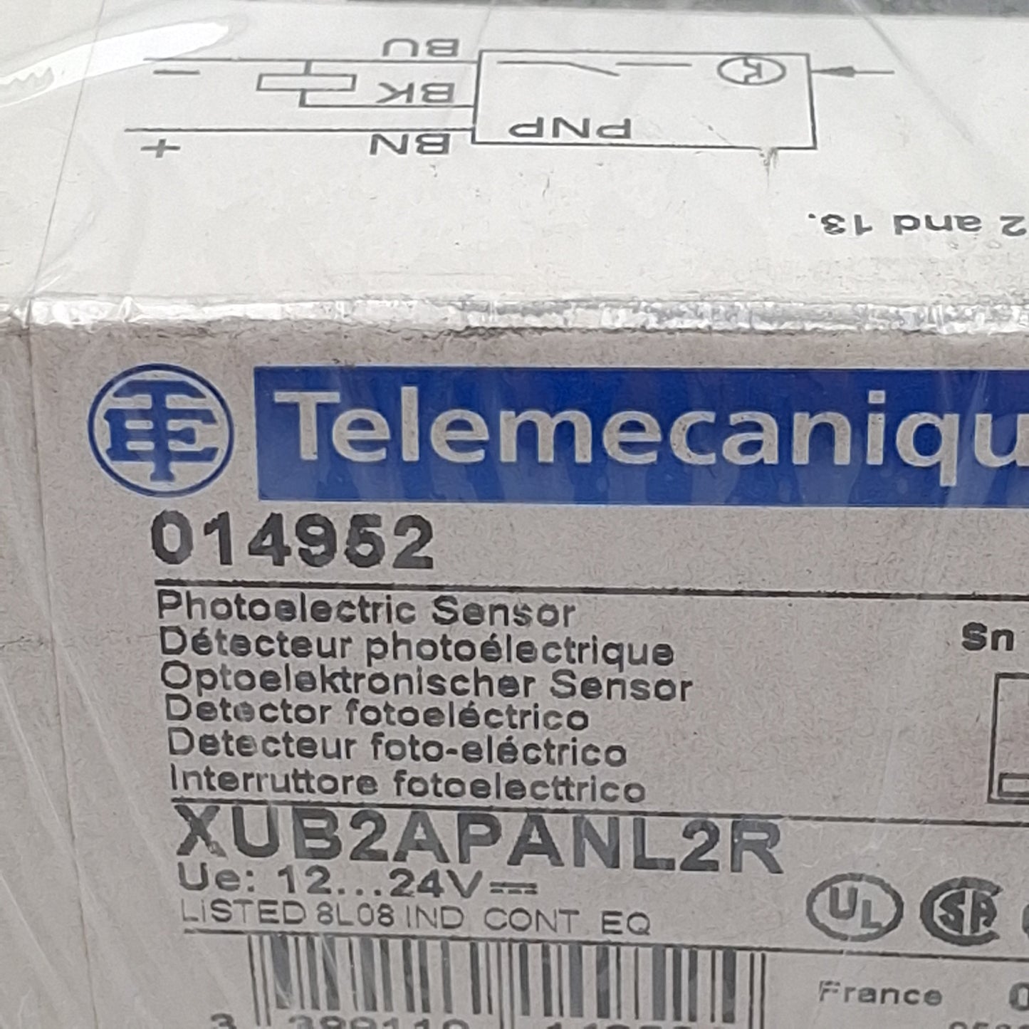 New Telemecanique XUB2APANL2R Photoelectric Sensor, PNP NO, 15m Range, 24VDC, M18
