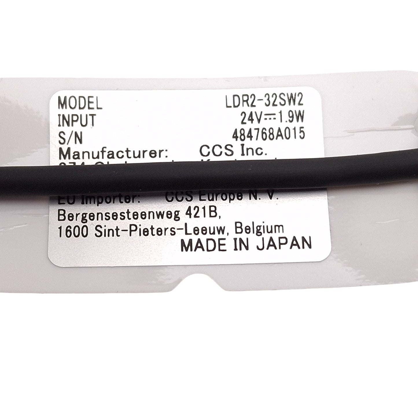 New CCS LDR2-32SW2 Machine Vision Ring Light, ø32mm OD, ø10mm ID, White, 24VDC