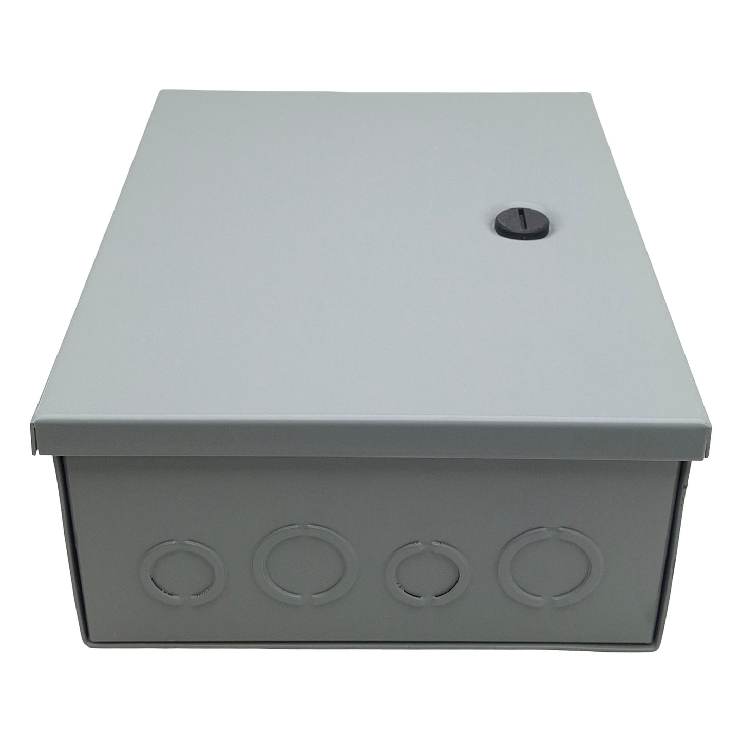 Used nVent AHE10X8X4 Hinge-Cover Gray Steel Enclosure 10in x 8in x 4in *Holes Cutout*