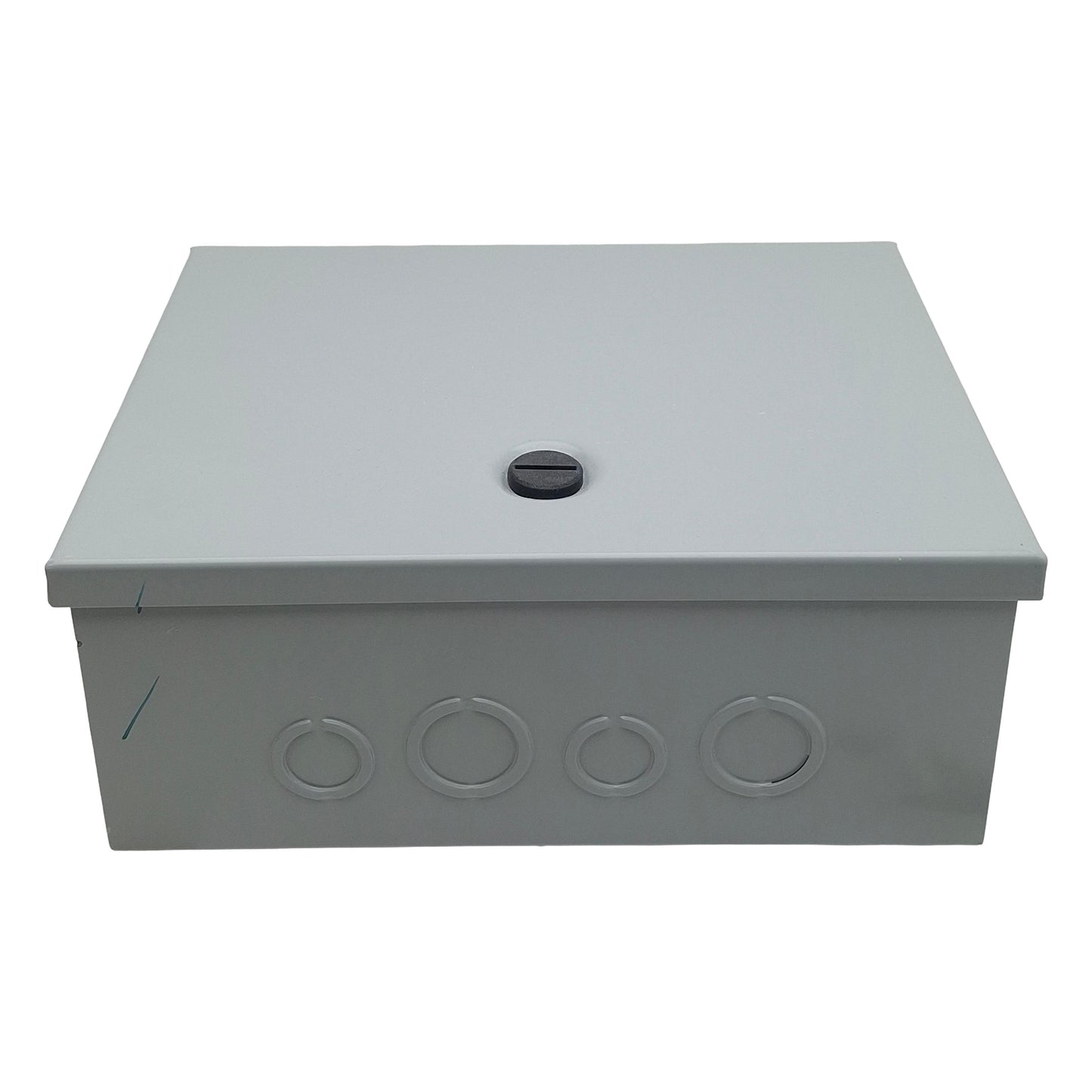 Used nVent AHE10X8X4 Hinge-Cover Gray Steel Enclosure 10in x 8in x 4in *Holes Cutout*