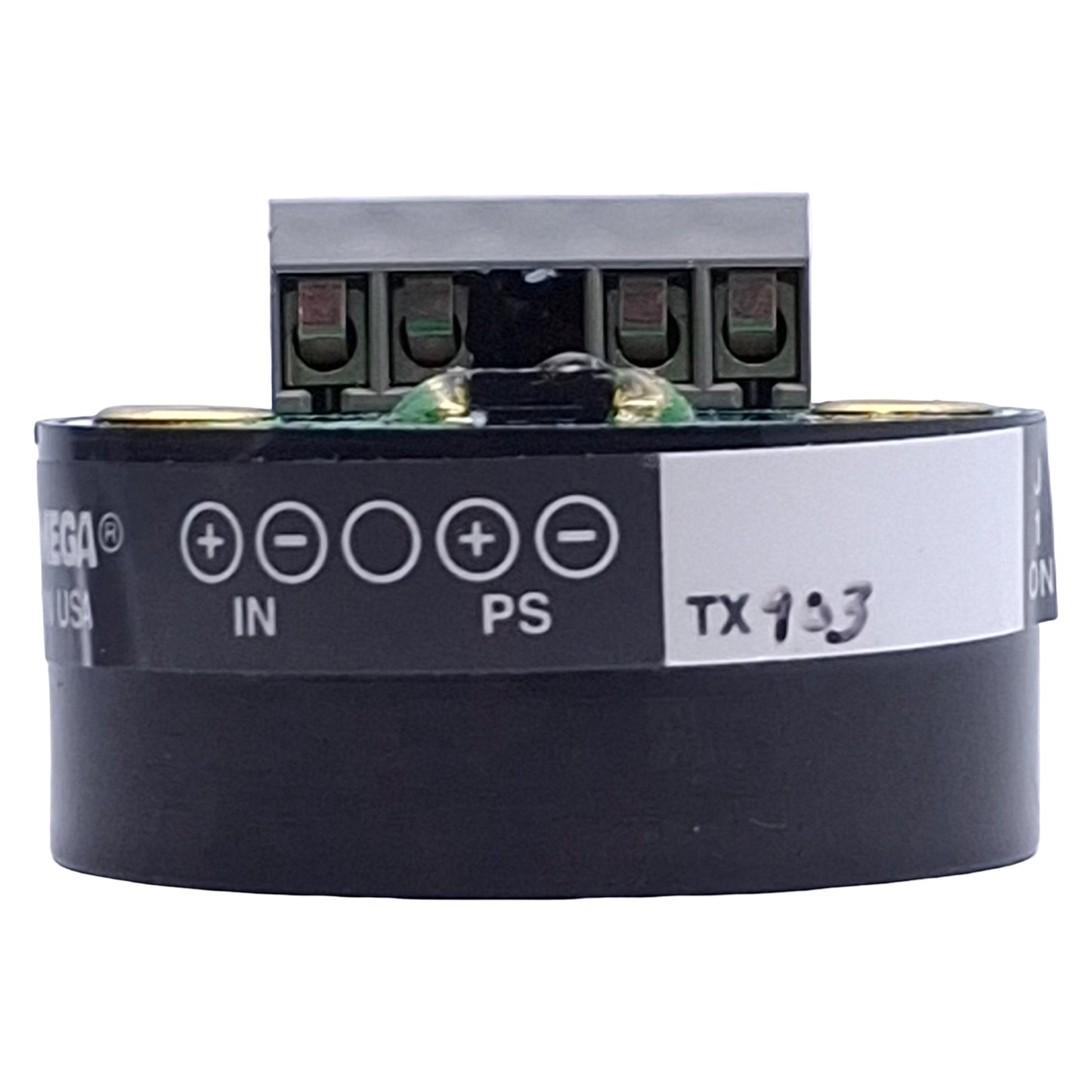 Used Omega TX903 Field Rangeable Miniature 2-Wire Transmitter 24VDC, 4-20mA Output