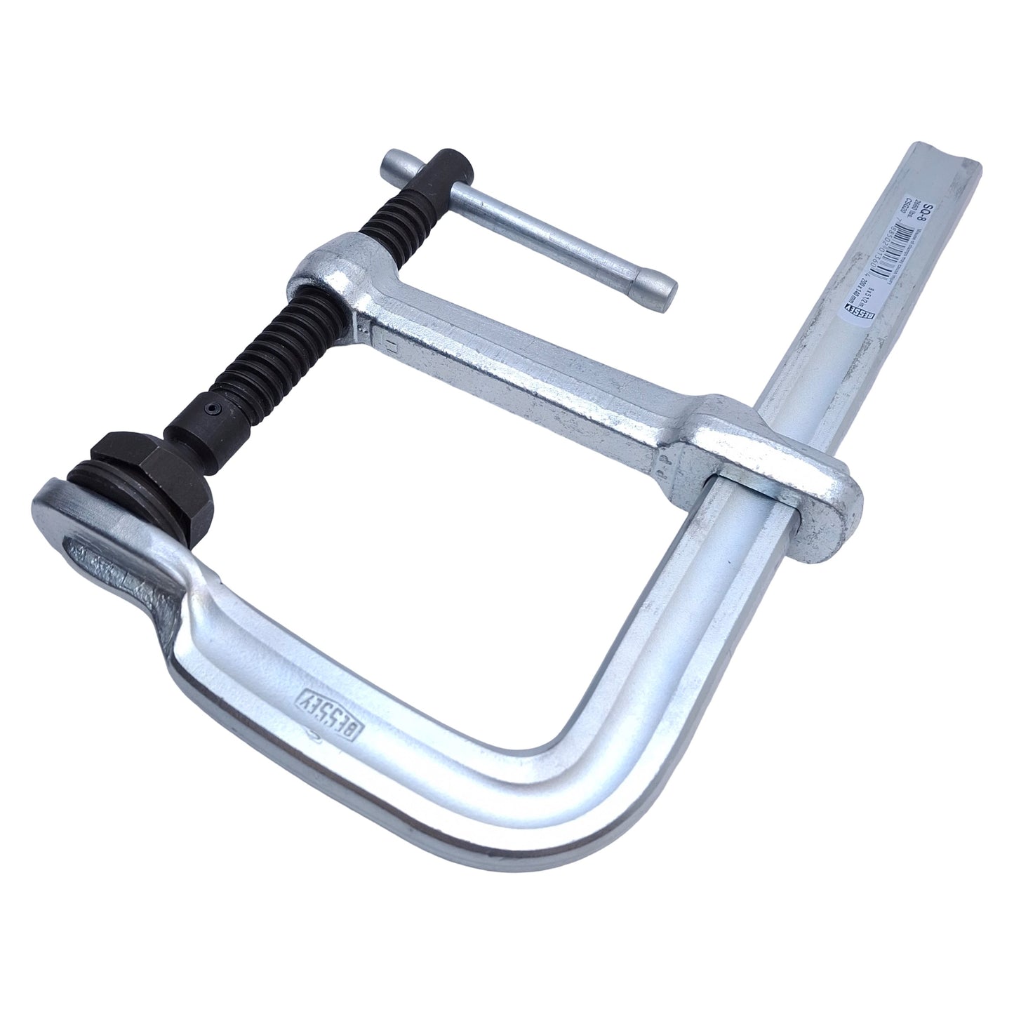 Used Bessey SQ-8 Steel Bar Clamp 2660lbs Force, 8" Capacity, 5-1/2" Throat Depth