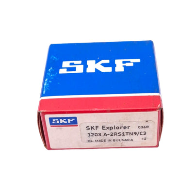 New SKF 3203 A-2RS1TN9/C3 Angular Contact Ball Bearing, 40mm OD, 17mm Bore, 12000rpm