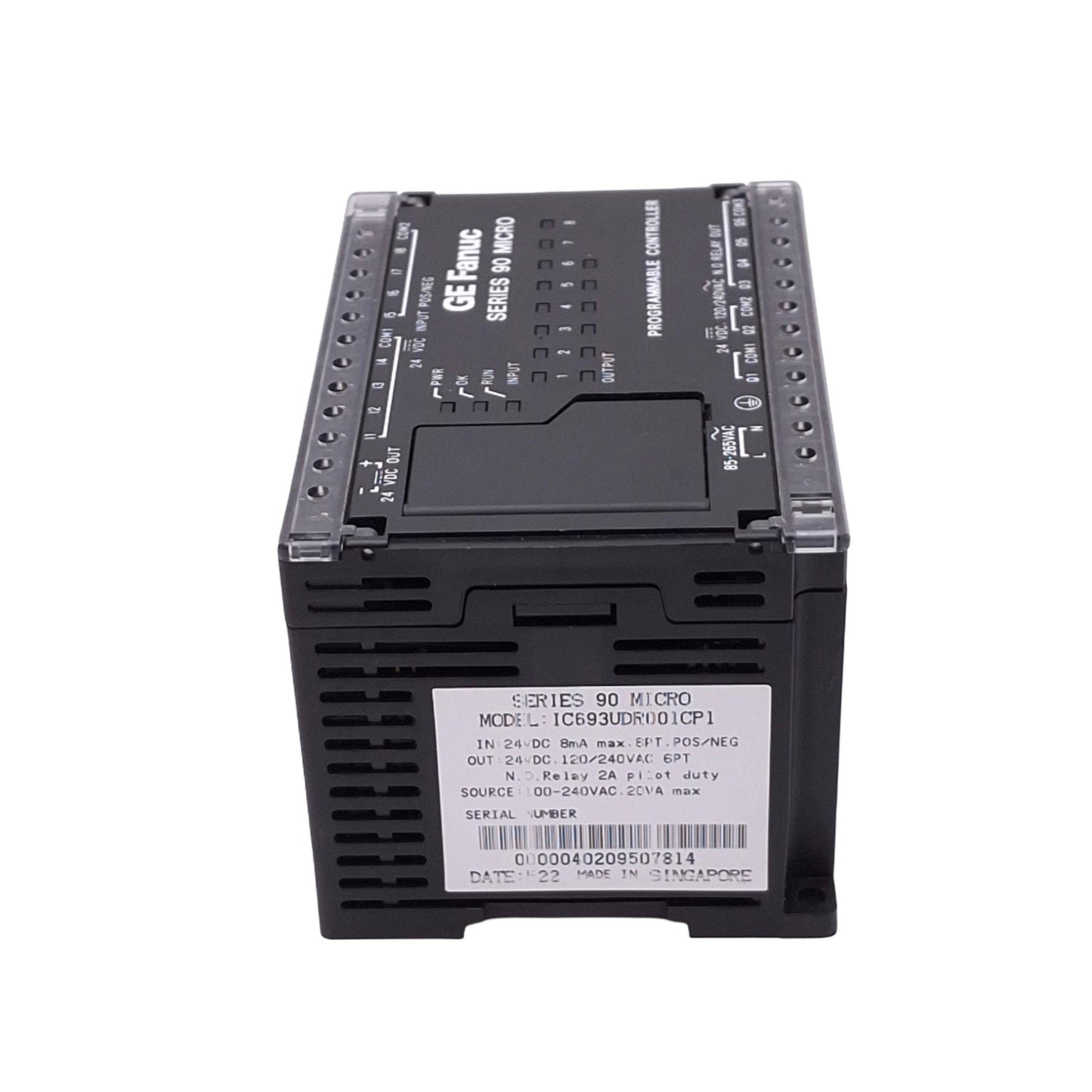 Used GE Fanuc IC693UDR001CP1 Series 90 Micro CPU PLC Module, 14-Point, 100-240VAC