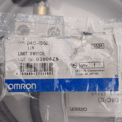 New Omron D4C-1D02 Limit Switch, Roller Plunger, SPDT, 5A 250VAC / 4A 30VDC, 11m