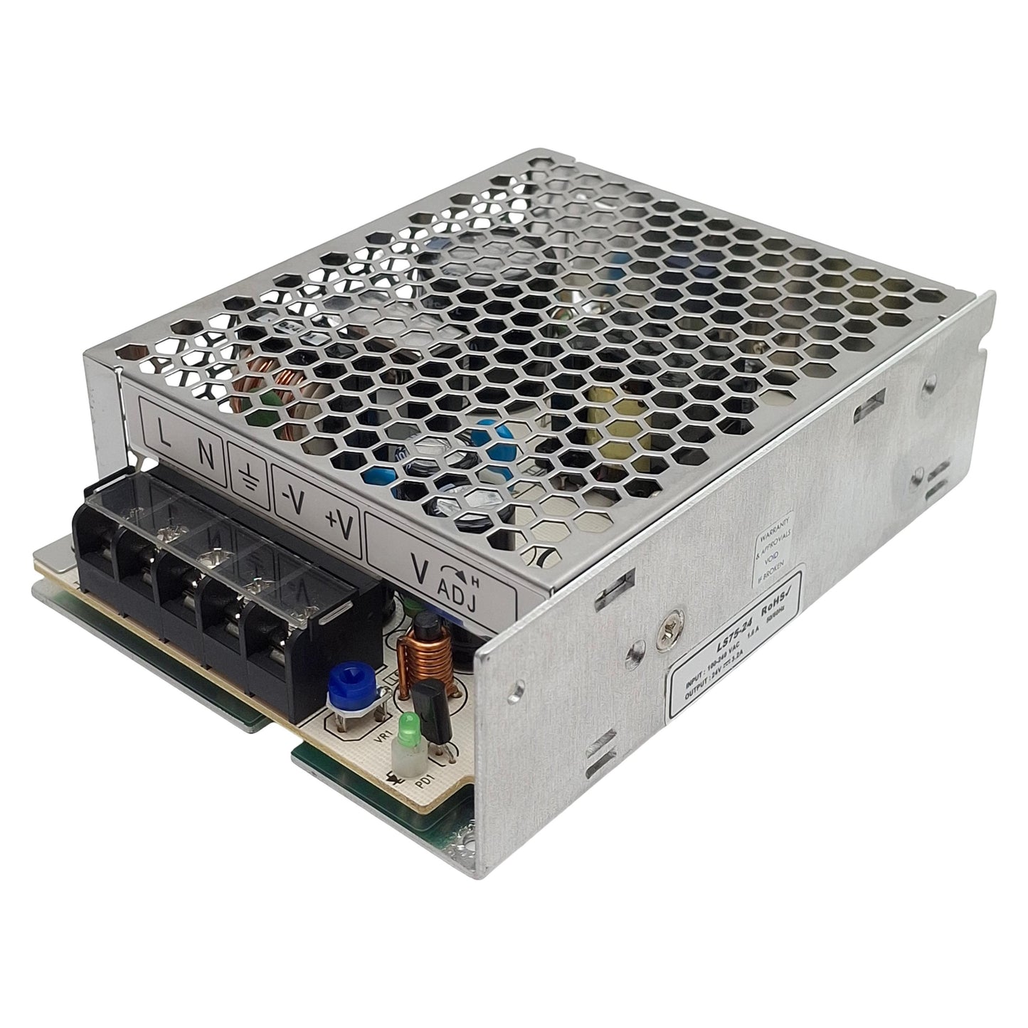 Used TDK-Lambda LS75-24 Enclosed Power Supply, 100-240VAC In, 3.2A 24VDC Out