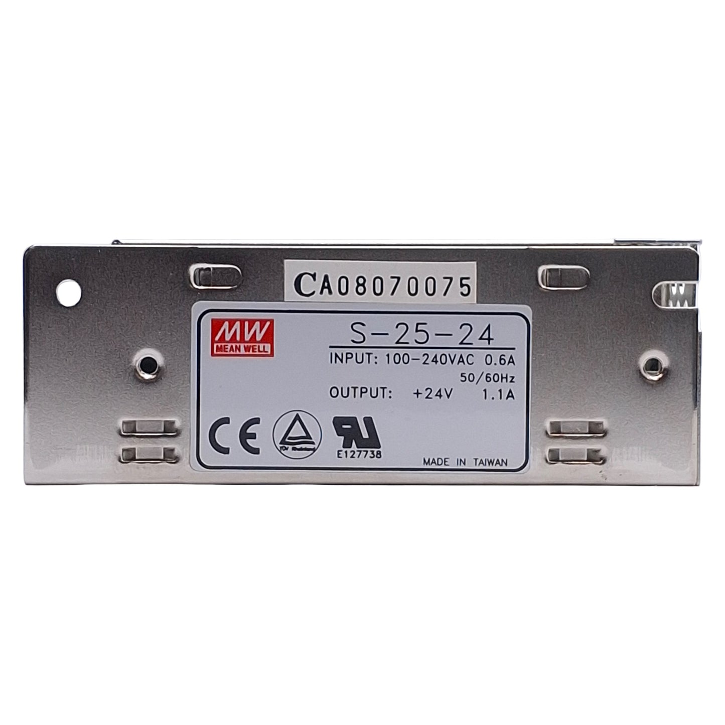 New Mean Well S-25-24 Switching Power Supply 100-240VAC 0.6A In, 24VDC 1.1A Out, 25W