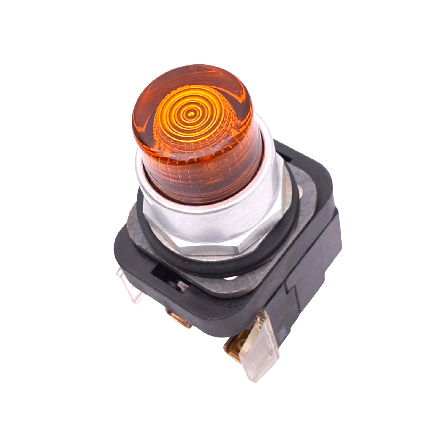 Used Allen Bradley 800T-PB26A Amber Illuminated Pushbutton, 1NO 1NC, 240VAC Lamp