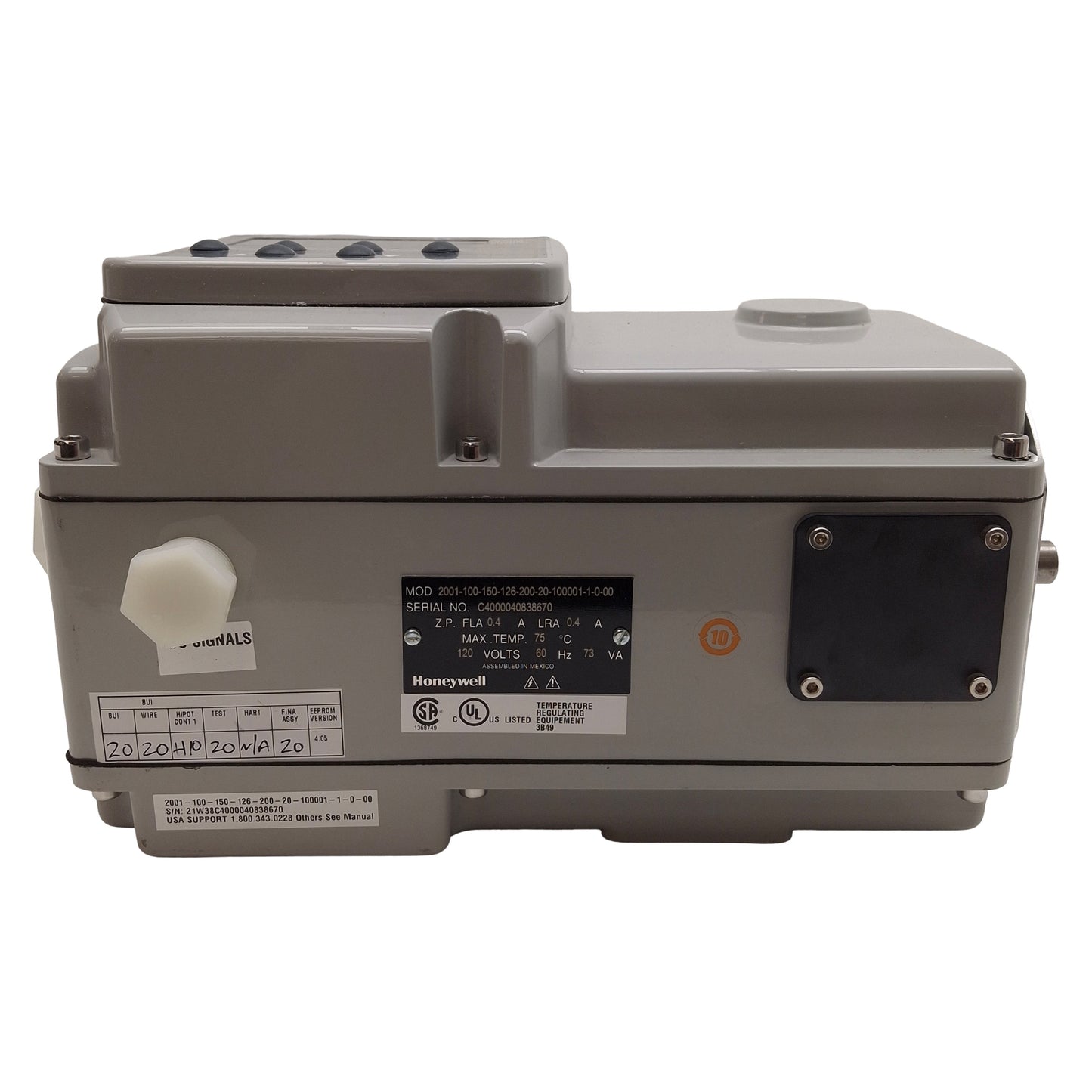 New Honeywell 2001-100-150-126-200-20-100001-1-0-00 HercuLine 2000 Actuator, 120VAC