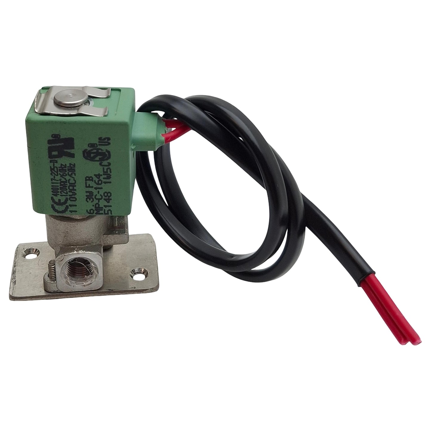 Used Asco U8256B46V Solenoid Valve, 2-Way NC, 1/8in NPT, 135psi, 110/120VAC Coil